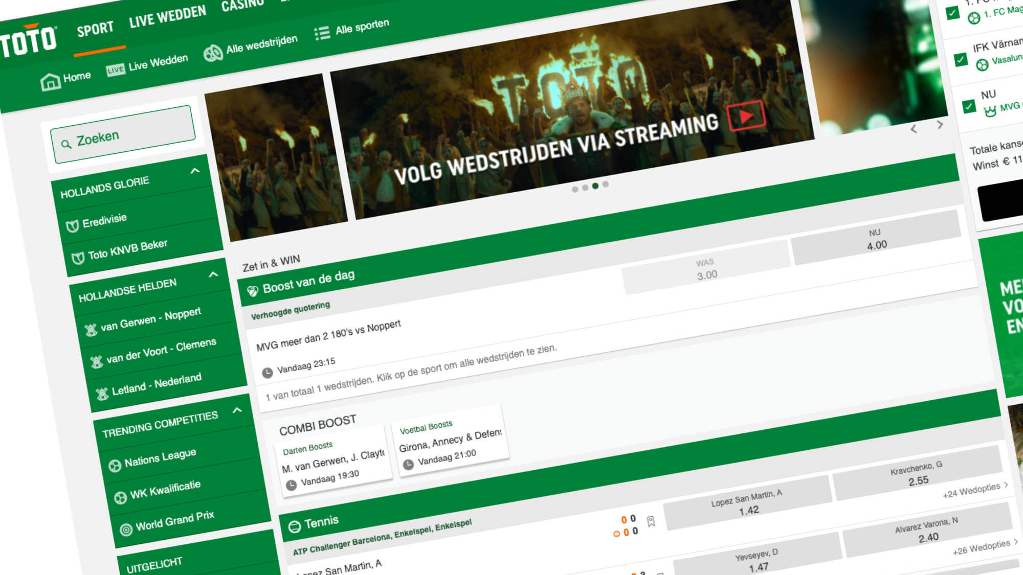 Toto Sport en Casino website